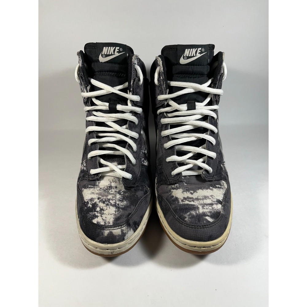Nike Dunk Sky High Hidden Wedge Womens 9 Black Sneakers Shoes Tie Dye 543258-004